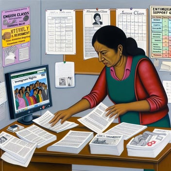 Una mujer inmigrante busca papeles para legalizarse